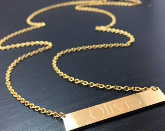 Stainless Steel Name Bar Name Necklace Pendant