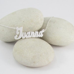 Custom Sterling Silver Name Necklace: Personalized Script Pendant
