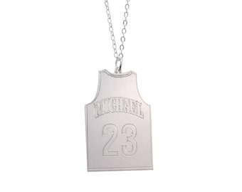 Sterling Silver Sports Sleeveless Jersey Pendant