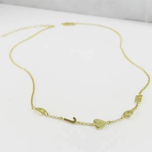 Personalized Dainty Necklace • Custom Letters and Symbols in Gold Vermeil Sterling Silver • Hand Crafted • Made with Love by RR Jewels
