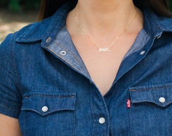 Sterling Silver Dainty Name Necklace, Tiny and Delicate Personalized Name Necklace