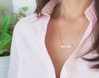 Sterling Silver Name Necklace, Name Plate, Choose any name, Customized Name Necklace, Personalized