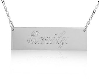 Personalized Bar Name Necklace, Name bar necklace, name plate, choose any name
