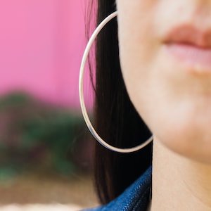 Plain Sterling Silver Hoop Earrings, choose your color, great gift!