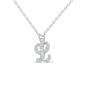 Diamond Cut Sterling Silver Initial 3D Necklace