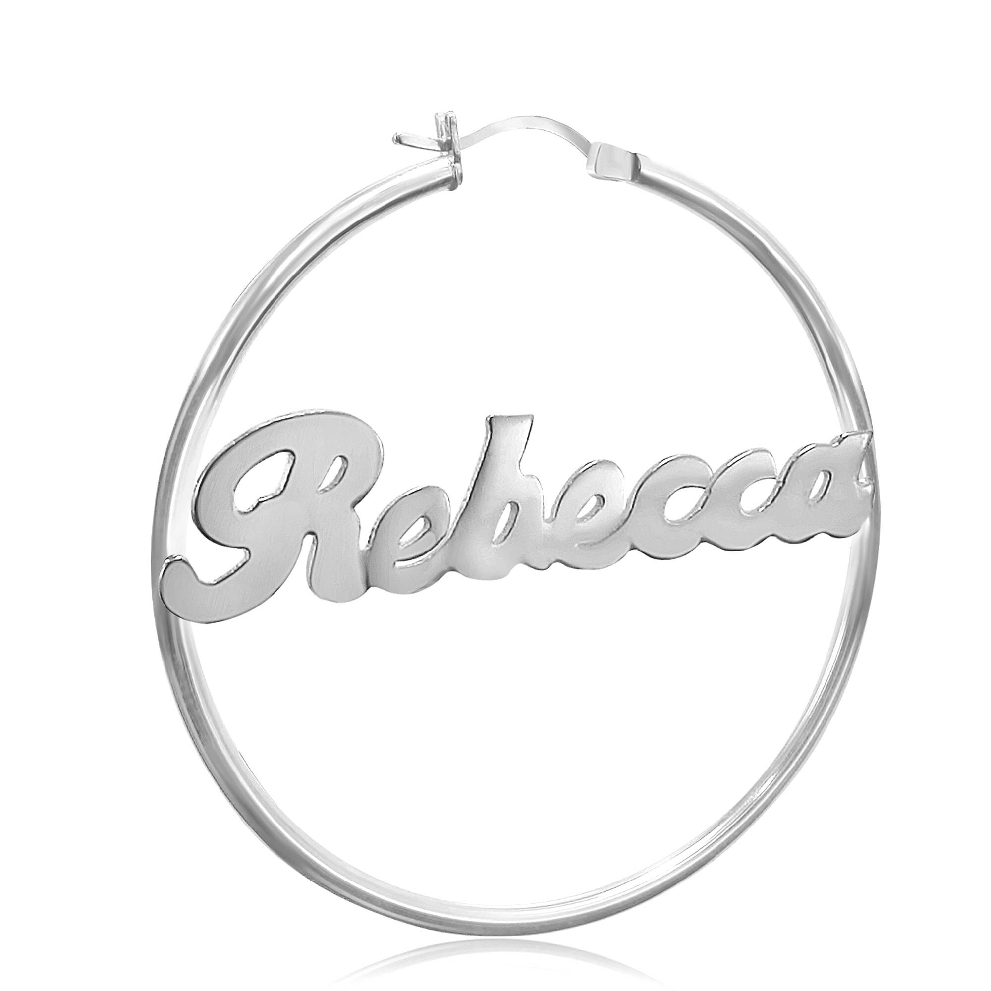 SOULMEET Orecchini A Cerchio Personalizzati Con Nome In Argento Sterling 925 - Gioielli Su Misura Per Mamma, Amiche E Ragazze - Regalo Unico