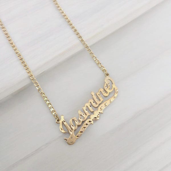 Diamond-Cut Name Necklace: Sterling Silver Personalized Jewelry