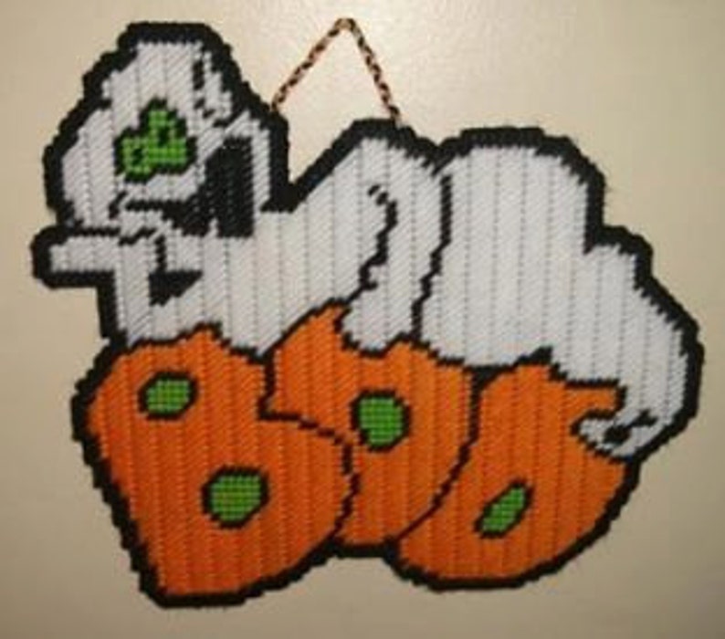 Boo Ghost Plastic Canvas Pattern image 1