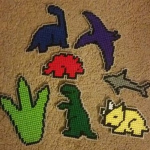 Dinosaur Plastic Canvas magnets