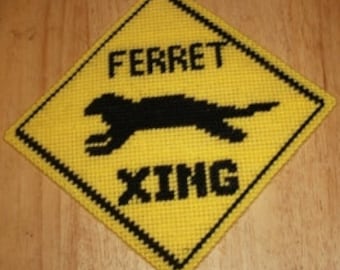 Padrão de sinalização de lona plástica Ferret Xing