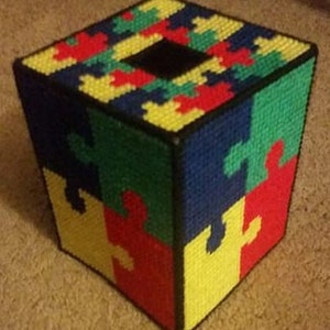 Puzzleteil Plastik Canvas Taschentücher Box Cover