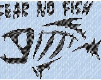 Fear No Fish Plastic Canvas Sign Pattern