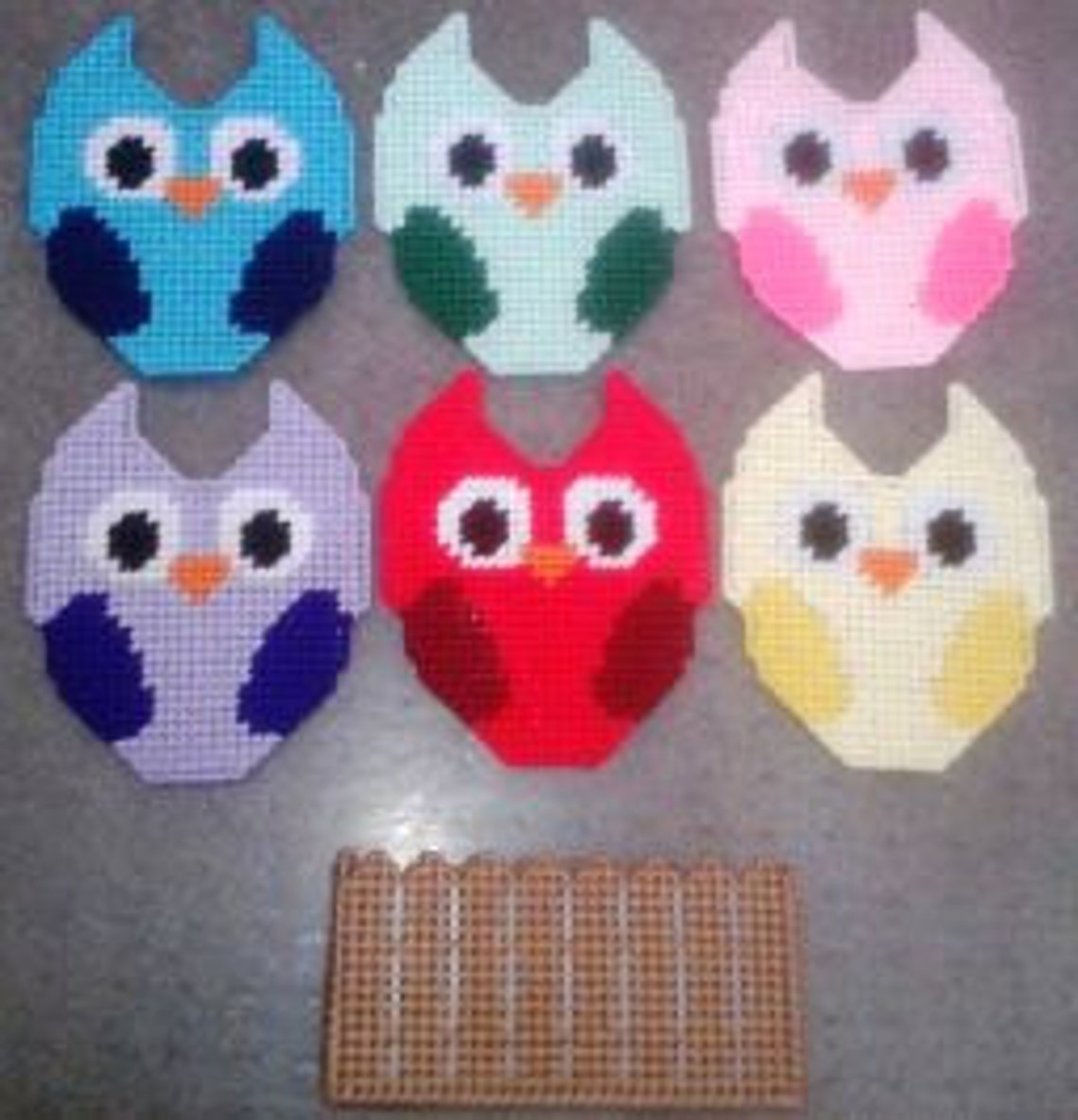 Owl Coaster Plastic Canvas Pattern Set Etsy UK