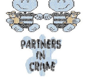 Partners In Crime Plastic Canvas Pattern Sign