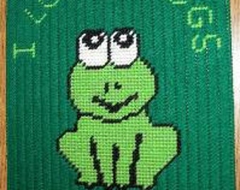 Padrão de tela de plástico Eu amo sapos