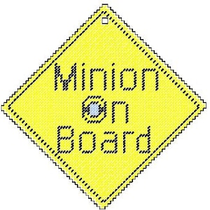 Minion Inspired Plastic Canvas On Board Sign Pattern