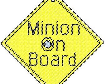 Minion Inspired Plastic Canvas On Board Sign Pattern