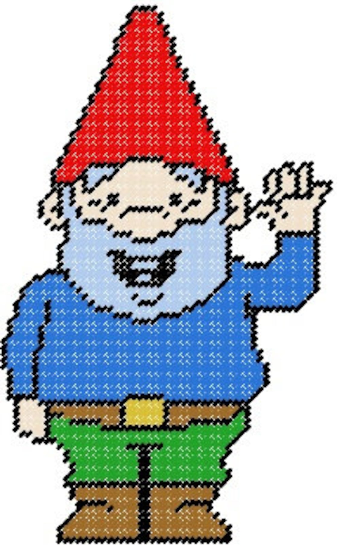Waving Gnome Plastic Canvas Pattern Etsy