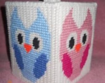 Uil Tissue Box Cover Plastic Canvas Patroon