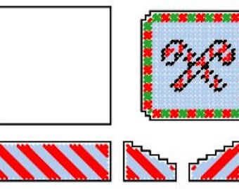 Candy Cane Plastic Canvas Coaster Set Pattern