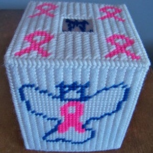 Ribbon Angel Tissue Box Cover Plastic Canvas Pattern