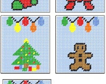 Kerst Plastic Canvas Tissue Box Cover Patroon