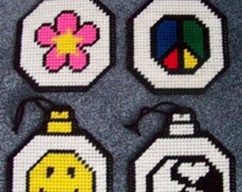 Conjunto de padrão de tela de plástico com ornamento de símbolo