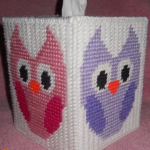 Owl Tissue Box Cover Plastic Canvas Pattern image 3