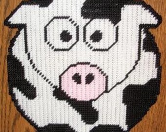 Padrão de tela de plástico de vaca fofa