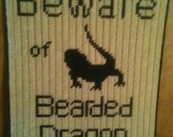 Beardie Cuidado com sinal de padrão de lona de plástico