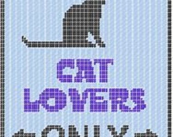 Cat Lovers Plastic Canvas Sign Pattern