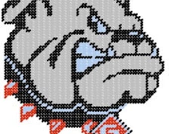 Bulldog Head Plastic Canvas Pattern