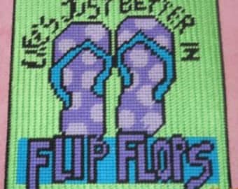 Flip Flop Plastic Canvas Sign Pattern