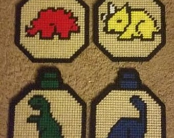 Conjunto de enfeites de lona plástica de dinossauro