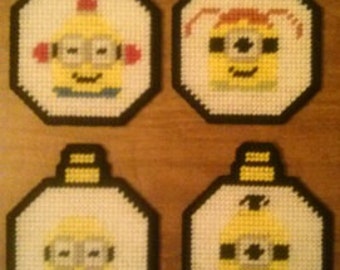 Minion Inspired Ornament Plastic Canvas Pattern Set