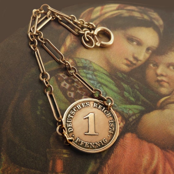 Antique LOVE Token Bracelet Engraved ANNA 1874 H … - image 3