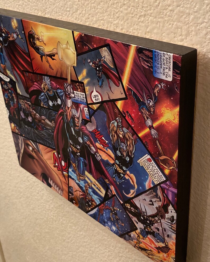 8inX10in Beta Ray Wood Comic Collage