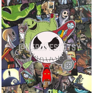 Halloween Comic Collage Print (9inX12in)