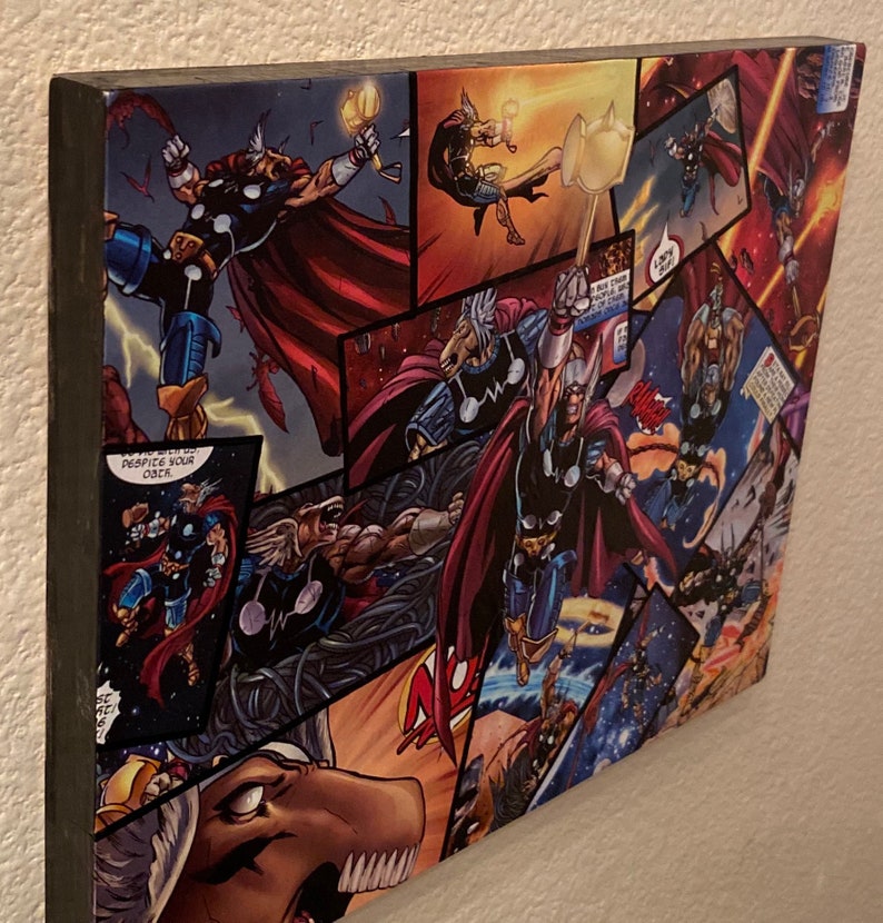 8inX10in Beta Ray Wood Comic Collage