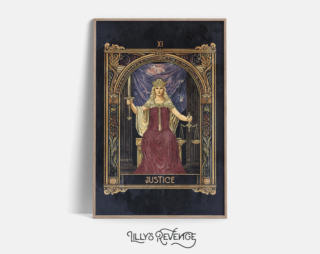 Printable Tarot Card Justice Art Print Tarot Wall Art Mystical Wall Art printable-tarot-card-justice-art-print-tarot-wall-art-mystical-wall-art