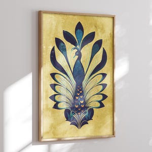 Art Nouveau Peacock Art Print Peacock Wall Art Nouveau Wall Art Peacock Home Decor Peacock Print Printable DIGITAL DOWNLOAD image 3