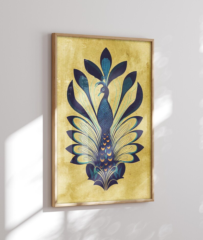 Art Nouveau Peacock Art Print Peacock Wall Art Nouveau Wall Art Peacock Home Decor Peacock Print Printable DIGITAL DOWNLOAD image 3