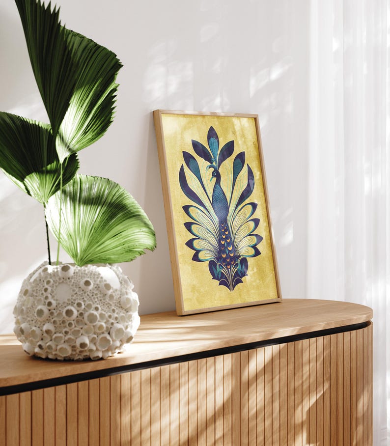 Art Nouveau Peacock Art Print Peacock Wall Art Nouveau Wall Art Peacock Home Decor Peacock Print Printable DIGITAL DOWNLOAD image 4
