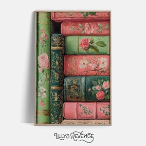 Library Decor Colorful Books Print Pastel Bookshelf Reading Corner Art Book Club Print Library Sign Reading Nook Pastel Bookshelf Book Stack