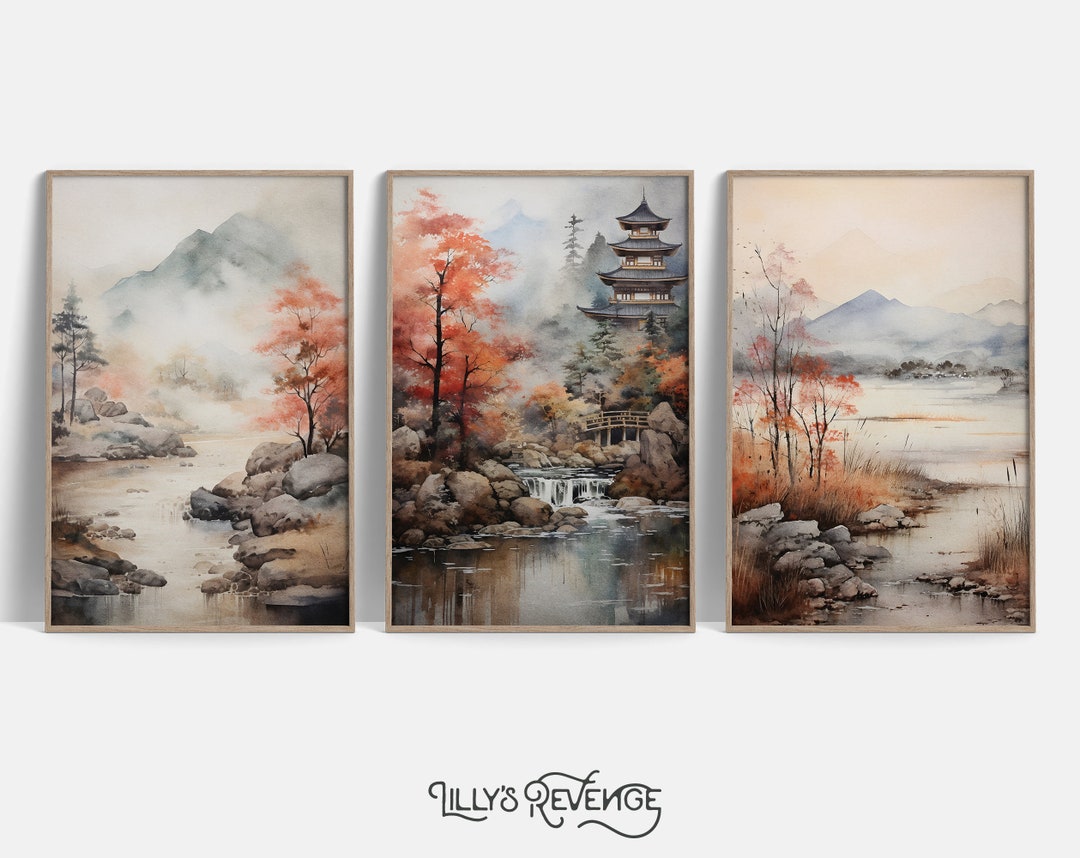 Printable Japandi Wall Art 3 Piece Gallery Wall Set Sage Green Wall Art ...