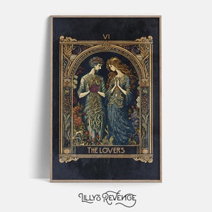 Druckbare Tarot Karte The Lovers Kunstdruck Tarot Wandkunst Mystische Wandkunst Tarot Wohnkultur Witchy druckbare Wandkunst DIGITAL DOWNLOAD