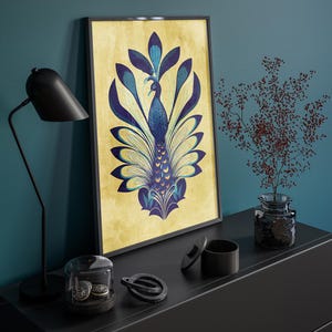 Art Nouveau Peacock Art Print Peacock Wall Art Nouveau Wall Art Peacock Home Decor Peacock Print Printable DIGITAL DOWNLOAD image 8