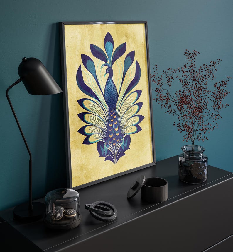 Art Nouveau Peacock Art Print Peacock Wall Art Nouveau Wall Art Peacock Home Decor Peacock Print Printable DIGITAL DOWNLOAD image 8