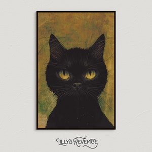 Witchy Wall Art Black Cat Wall Art Printable Halloween Wall Art Dark Moody Wall Art Halloween Decor Cat Art Print DIGITAL DOWNLOAD