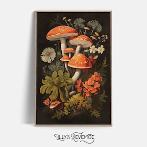Goblincore Decor Mushroom Wall Art Dark Academia Decor Dark Botanical Art Dark Cottagecore Moody Wall Art Mushroom Decor DIGITAL DOWNLOAD